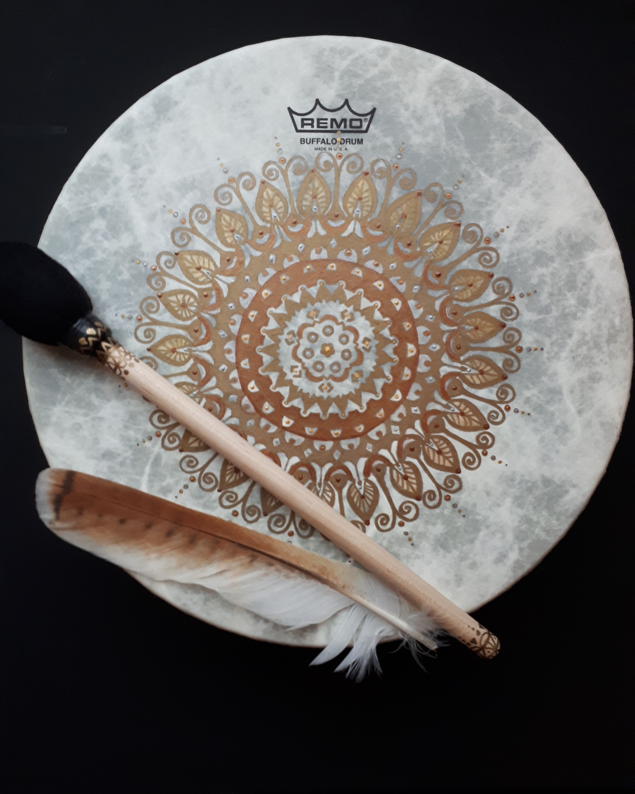 Gold Mandala Drum